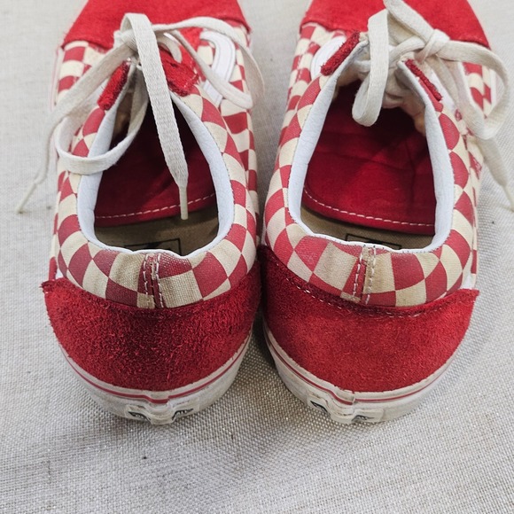 Vans Old Skool Checkerboard Red Suede Low Top Skate Shoes Men‎ US 10 UK 9 EUR 43 - Picture 5 of 10